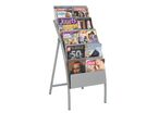 Présentoir Black-Line® 5 cases gris-alu