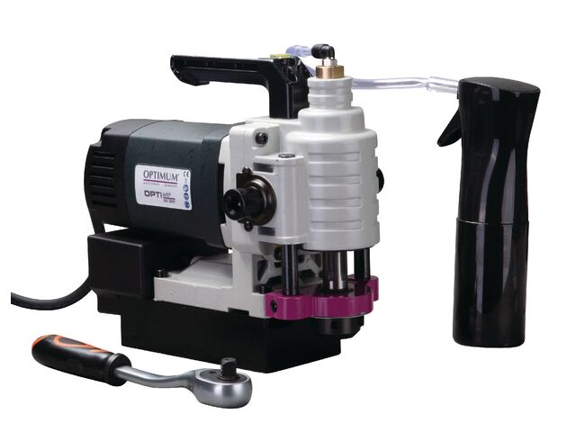 Perceuse magnétique horizontale jusque ø38x35 mm Weldon 19 mm 1,65 kW aimant 14500 N hauteur 240 mm Optidrill DM38VF
