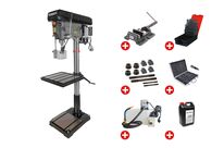 Perceuse à colonne professionnelle jusque ø 30 mm CM3 1,5 kW 230V + accessoires indispensables et unité d&#039;arrosage Torros DF30M PACK PRO