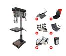 Perceuse à colonne professionnelle jusque ø 30 mm CM3 1,5 kW 230V + accessoires indispensables et unité d&#039;arrosage Torros DF30M PACK PRO