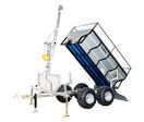 Remorque double essieux 4 roues 1400kg benne galvanisée basculante + grue 2000x1070x580 mm Torros AHR1400GK