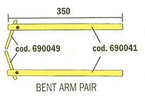 Jeu de bras droits, longueur 350mm + jeu d&amp;#039;électrodes coudées Telwin 803153
