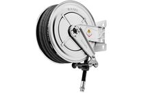 Enrouleur d&#039;eau chaude 15 m Ø 1 50 bars Inox 304 avec enroulement automatique et support mural fixe Raasm RA.8542.203