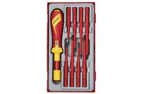 Set de tournevis dynamométriques isolés 1000V TT1 tray Plat- PH- pz 9 pièces Teng Tools TTVSD09
