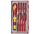 Set de tournevis dynamométriques isolés 1000V TT1 tray Plat- PH- pz 9 pièces Teng Tools TTVSD09