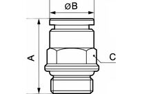 Raccord droit mâle cylindrique | RMD MG