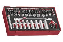 Set douilles et embouts Foam1 tray 1/4&amp;#039;&amp;#039; 5- 13mm PH- PZ- TX- HEX- ROB- Plat 87 pièces Teng Tools TEA1487