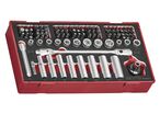 Set douilles et embouts Foam1 tray 1/4'' 5- 13mm PH- PZ- TX- HEX- ROB- Plat 87 pièces Teng Tools TEA1487