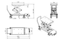 Table élévatrice électrique mobile 1200 kg - Hauteur 1800 mm - Plateau 1100 x 596 mm - Alimentation 230 V MW Tools WTE1205