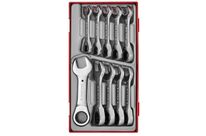 Clés mixtes court à cliquet TT1 tray 10- 19mm 10 pièces Teng Tools TT6010MRS