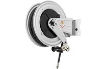 Enrouleur d&#039;eau chaude 15 m Ø 1/2 100 bars acier peint avec enroulement automatique et support mural pivotant Raasm RA.8420.202