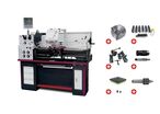 Tour à métaux hauteur des pointes 165 mm entre-pointes 830 mm alésage 38 mm 1,5 kW 400V avec accessoires essentiels Optiturn TH3309D PACK