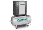 Compresseurs à vis avec cuve 200 litres débit d'air effectif 480 l/min 10 Bar 4 kW 400V Aircraft A-MICRO SE4.0-10-200