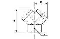 Raccord en Y égales femelle | PREVOST