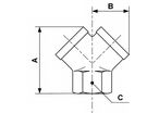 Raccord en Y égales femelle | PREVOST