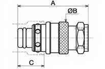 Fiche droite filetée femelle cylindrique | PREVOST