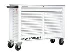 Servante d'atelier 15 tiroirs blanche XXL 1415 mm robuste en acier soudé verrouillable roues ø125 mm MW Tools GW115W