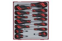Jeu de tournevis mixtes TT2 tray Plat- PH- PZ 14 pièces Teng Tools TTD914N
