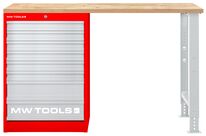 Établi modulaire Rubberwood avec armoire à tiroir 8T 1500 mm MW Tools MOD15LP8R