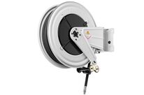 Enrouleur d&amp;#039;eau chaude 20 m Ø 1/2 100 bars acier peint avec enroulement automatique et support mural pivotant Raasm RA.8520.201