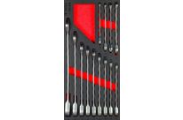 Jeu de clés mixtes à cliquet 8-24mm 13 pièces module en mousse pour servante d&#039;atelier MW Tools MWCOR82413