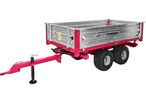 Remorque double essieu 2500 kg pour Micro-Tracteur - Benne basculante hydraulique 3 côtés - 2400 x 1350 x 400 mm - Attelage anneau ø50 mm Torros AHRT2507H