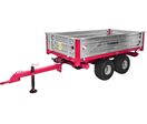 Remorque double essieu 2500 kg pour Micro-Tracteur - Benne basculante hydraulique 3 côtés - 2400 x 1350 x 400 mm - Attelage anneau ø50 mm Torros AHRT2507H