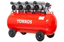 Compresseur silencieux sans huile cuve 200 L 3 kW / 4 Ch 560 L/min 10 bar 81 dB(A) 230V Torros TC2004010MS