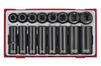 Douilles à choc courtes et longues TT1 tray 1/2&#039;&#039; 13- 24mm 16 pièces Teng Tools TT9116N