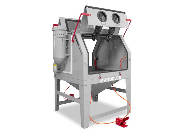 Cabine de sablage professionnelle 1200 L double poste de travail avec aspiration MW Tools CAT1200