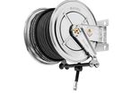 Enrouleur d'eau chaude 50 m Ø 3/8 200 bars Inox 304 avec enroulement automatique et support mural fixe Raasm RA.8562.302