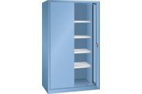 Armoire à charges lourdes avec 2 portes escamotables et 4 rayons | KEY Lock RAL 5012 