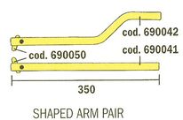 Jeu de bras droits et étroits, longueur 350mm + jeu d&#039;électrodes coudées et courtes Telwin 803154