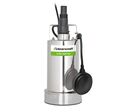 Pompe submersible corps acier inoxydable pour eaux claires jusqu'à 1 mm de niveau résiduel cap. 7500 l/h hauteur de refoulement 8 m 0,35 kW 230 V Cleancraft SCWP 3508 FLAT