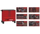 Servante d'atelier rouge professionnelle 7 tiroirs - Midi master set - 637 pièces - rangement avec modules en mousse Teng Tools TKW37R637F
