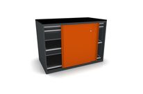 Armoire 4 tiroirs/rayons avec portes coulissantes