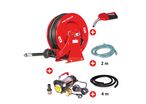 Pack enrouleur Diesel 15 m Ø 3/4 20 bars Acier peint avec pompe 230 V pistolet et tuyaux MW Tools SHD3415 SET3 230