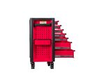 Servante d&#039;atelier 7 tiroirs rouge et noire finition haute qualité avec plan de travail en acier inoxydable MW Tools GWB107