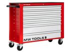 Servante d'atelier 7 tiroirs rouge et grise extra large 1135 mm avec verrouillage intégré dans la poignée roues ø125 mm MW Tools GW307