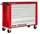 Servante d&#039;atelier 7 tiroirs rouge et grise extra large 1135 mm avec verrouillage intégré dans la poignée roues ø125 mm MW Tools GW307