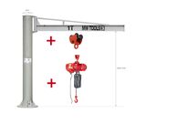 Grue pivotante à colonne fixe 1 t palan électrique à chaîne 1 t avec crochet MW Tools KZK100SET2