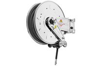 Enrouleur d&amp;#039;eau chaude 17 m Ø 1/2 100 bars Inox 304 avec enroulement automatique et support mural pivotant Raasm RA.8382.202