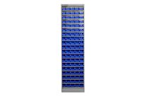 Armoire ouverte avec 95 bacs de rangement MW Tools DEBK95