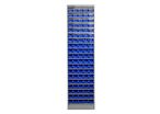 Armoire ouverte avec 95 bacs de rangement MW Tools DEBK95