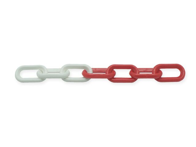 Chaîne PPE Ø 6mm L 25 m rouge-blanc MW Tools KET10025