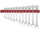 Jeu de 12 clés mixtes à cliquet sur support mural Teng Tools WRSP12RS