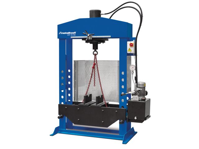 Presse d&#039;atelier hydraulique motorisée 100T 1,5kW 400V avec cylindre mobile MW Tools WPP100HBK