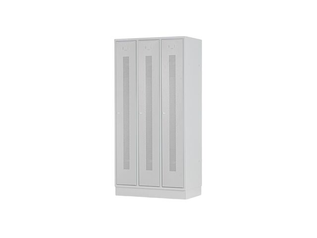Vestiaire métallique 3 portes grises perforées MW Tools KL30G