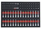 Set de douilles et d'embouts Foam4x4 tray 1/2- 1/4- 3/8 PLAT- PH- PZ- TX- TPX- TXE- HEX- SPL- RIB 85 pièces Teng Tools TTESK85