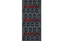 Jeu d&amp;#039;embouts douilles à chocs 1/2 TORX-HEX-SPLINE 24 pièces module en mousse pour servante d&amp;#039;atelier MW Tools MWDBI24